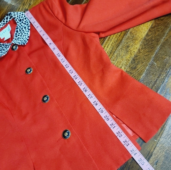 Vintage Red Leopard Print Button Front Jacket - Picture 12 of 15